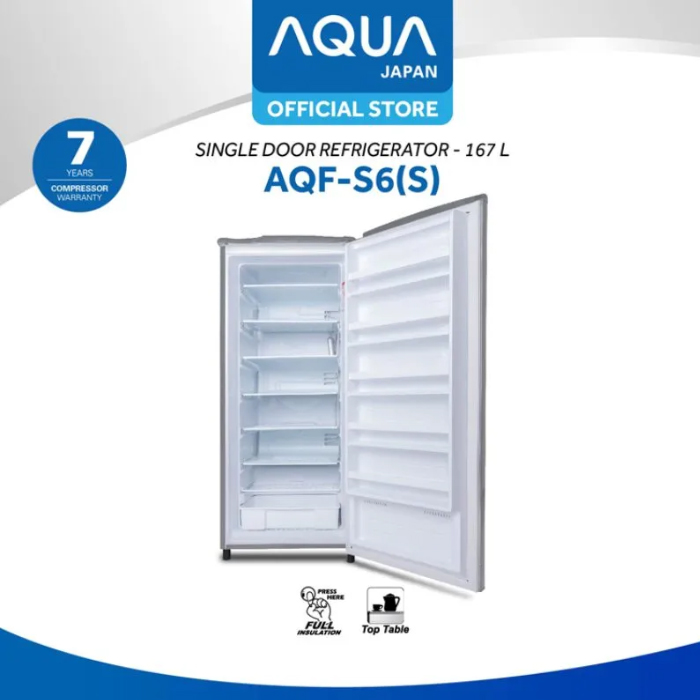 Aqua Freezer 6 Rak 167 Liter - AQF-S6 | AQF-S6(S) Silver